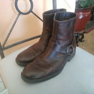Chaps mens leather biker boots sz 9m